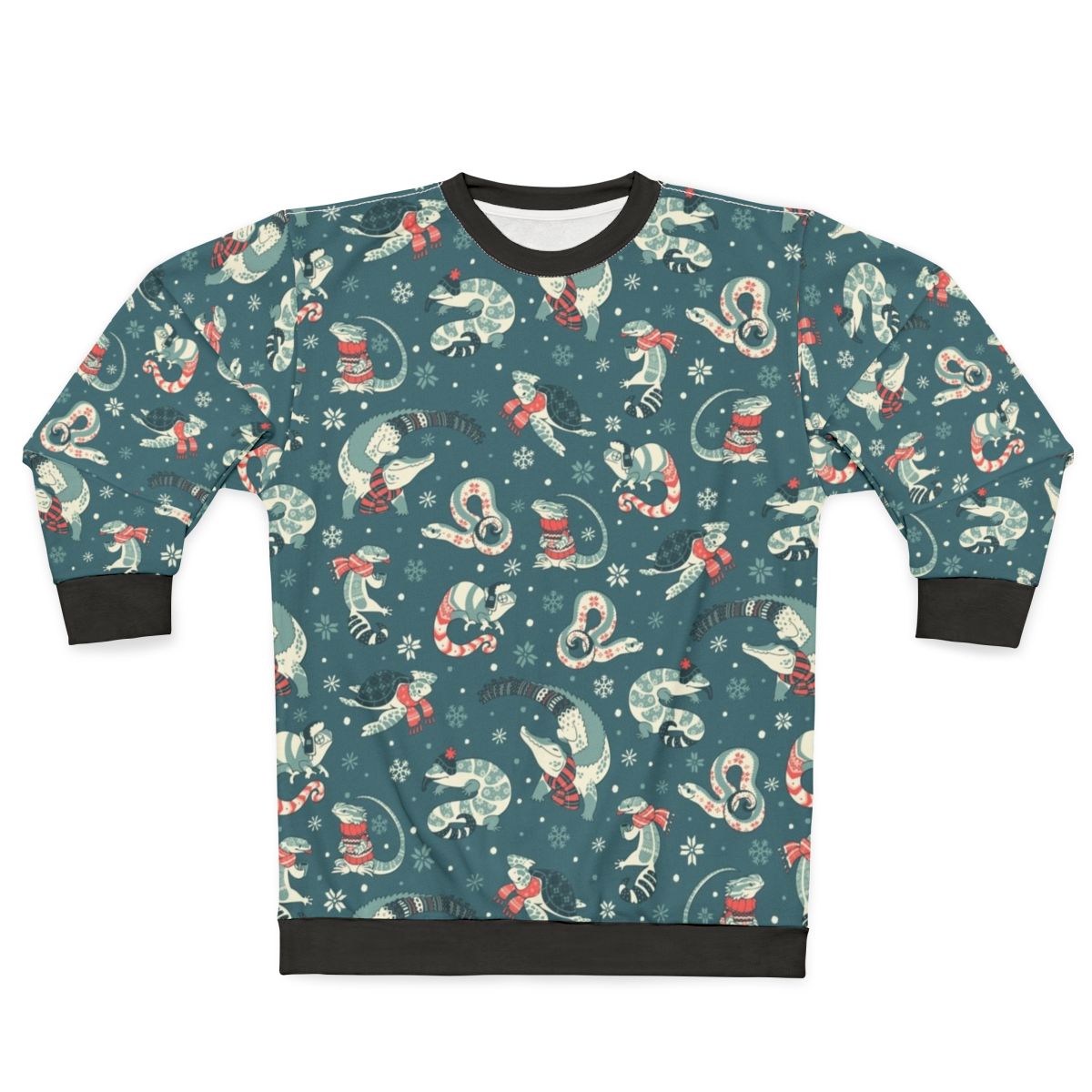 Dark blue sweatshirt with winter herp pattern design