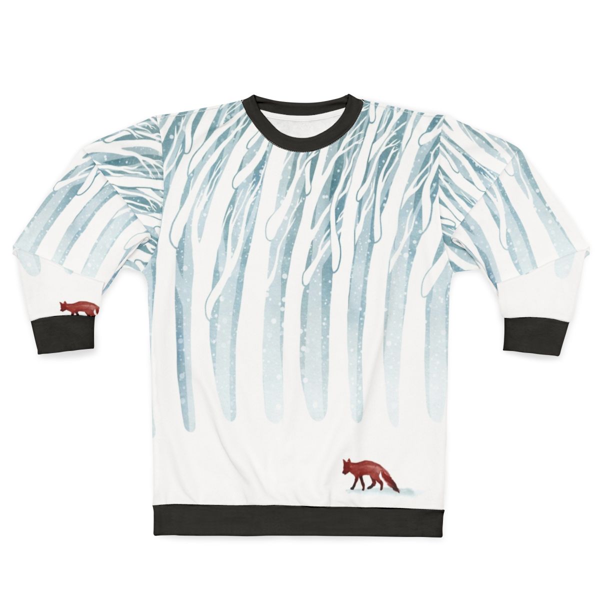 Cozy winter storm sweatshirt with nature and wildlife design