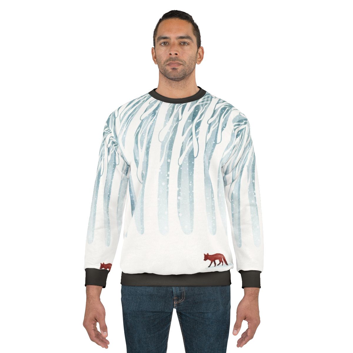 Cozy winter storm sweatshirt with nature and wildlife design