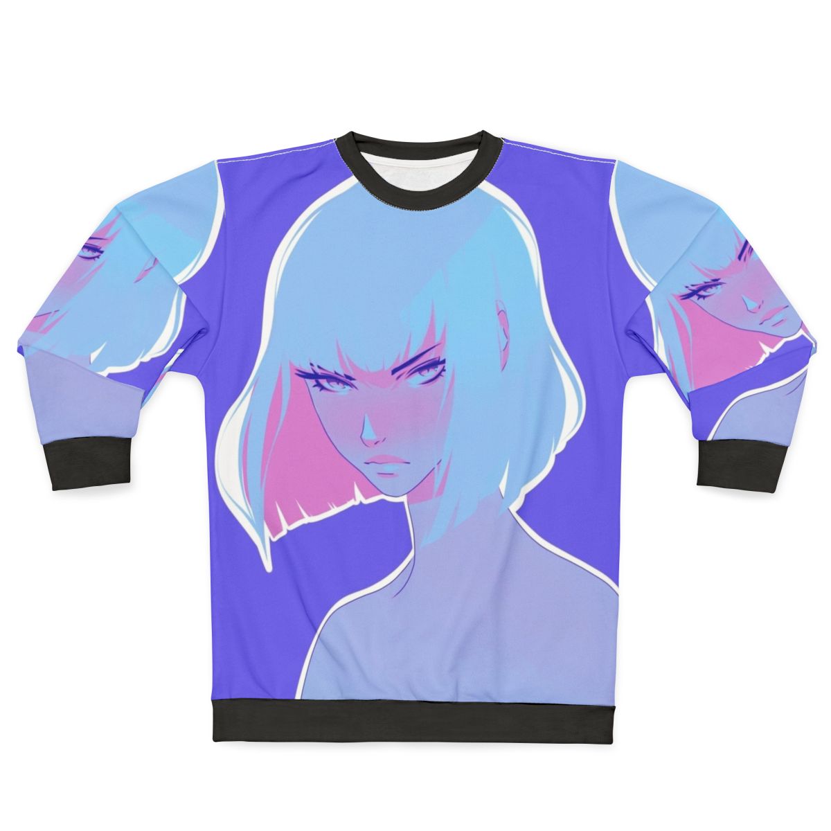 Cozy winter sweatshirt with a kawaii Japanese-inspired graphic design