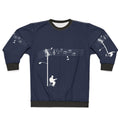 Wired Sound White Sweatshirt with Music Themed Graphic Design