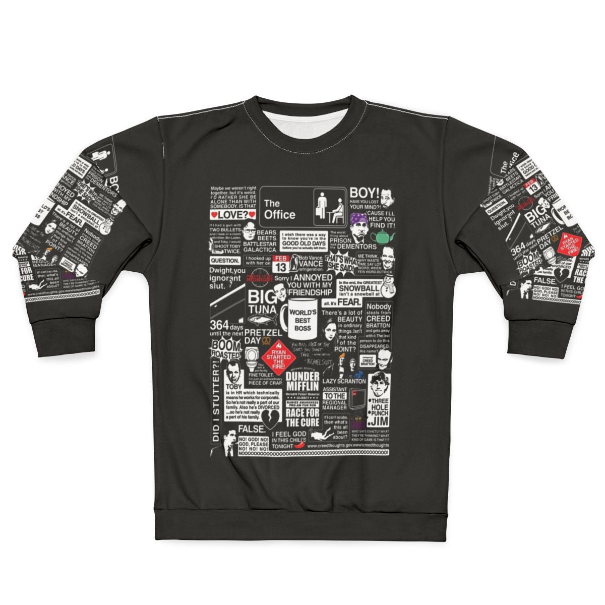 The Office Quotes Sweatshirt featuring iconic quotes from the show