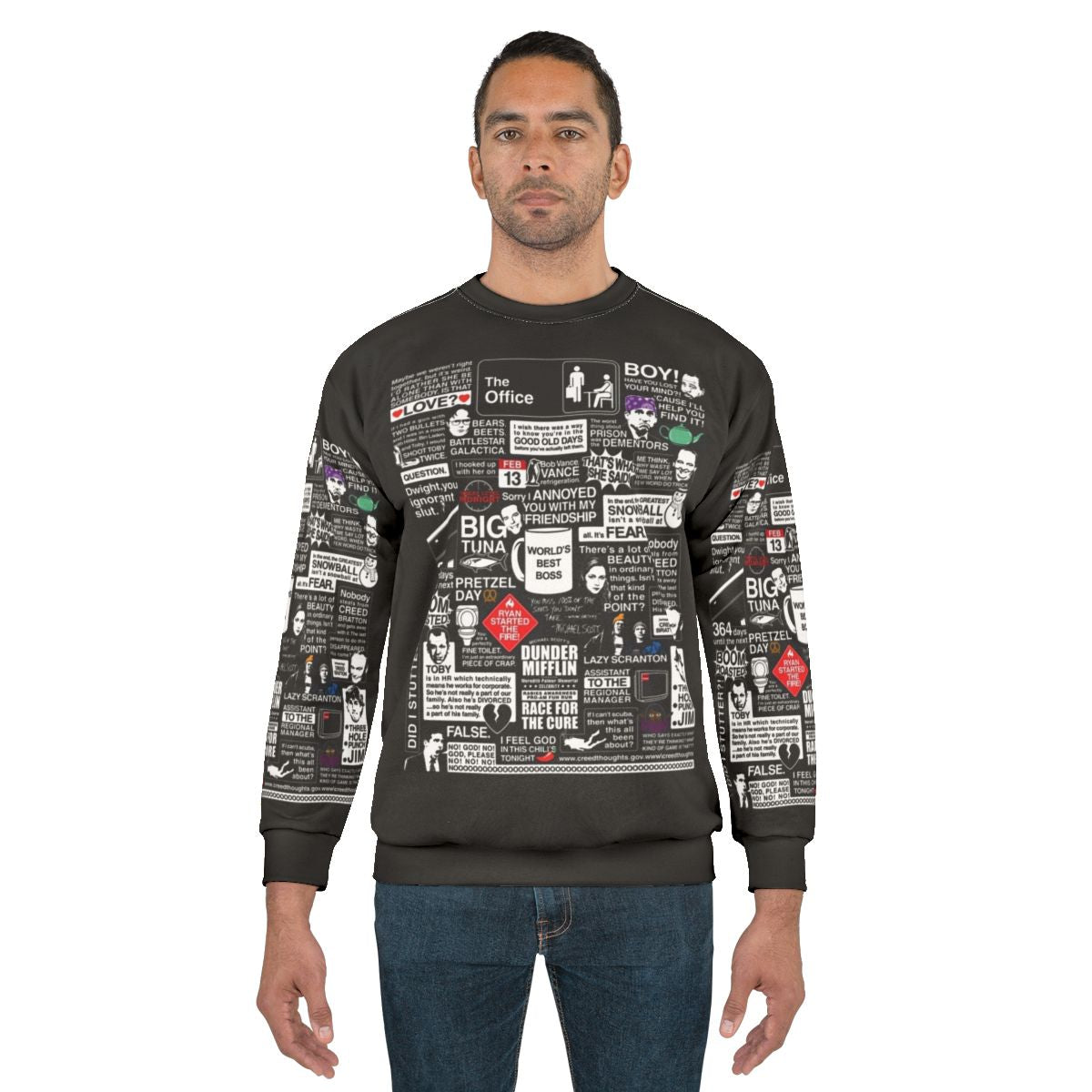 The Office Quotes Sweatshirt featuring iconic quotes from the show
