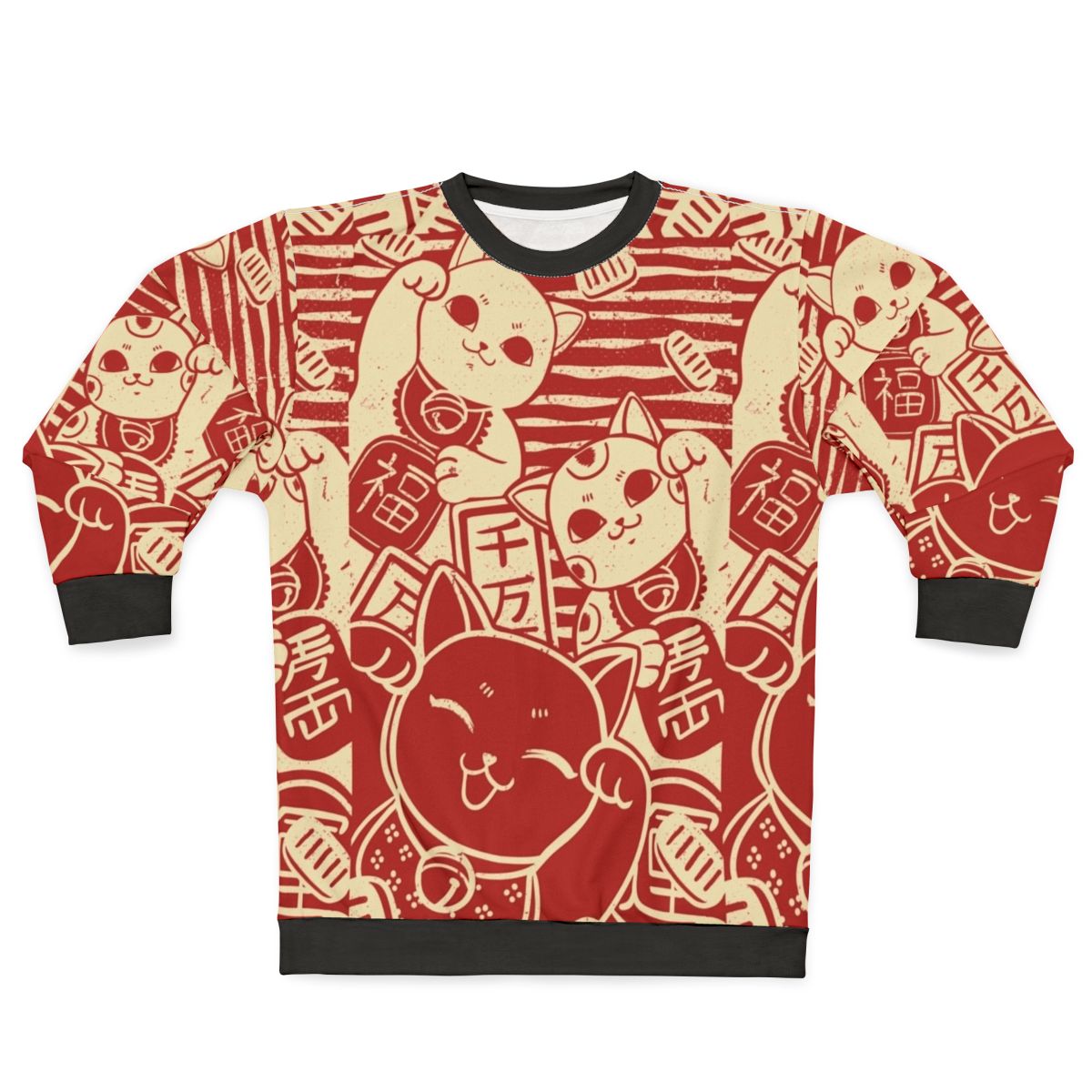 Maneki Neko Japanese Lucky Cat Sweatshirt