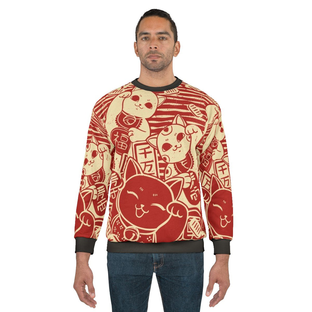 Maneki Neko Japanese Lucky Cat Sweatshirt