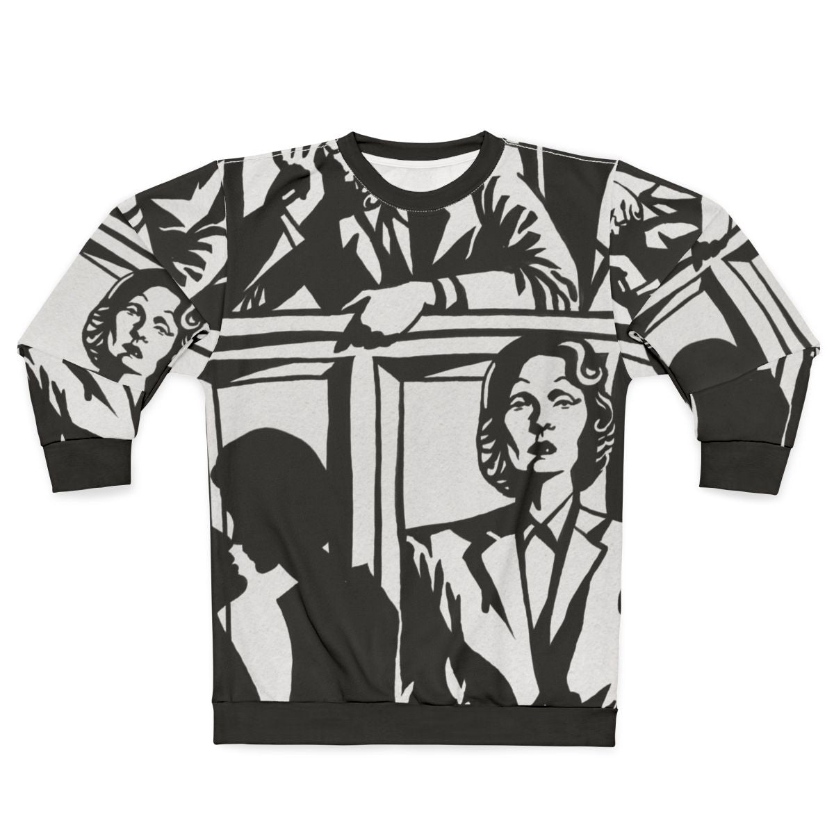 Witness For The Prosecution Sweatshirt featuring Alejandro Mogollo's Expressionist Black and White Art