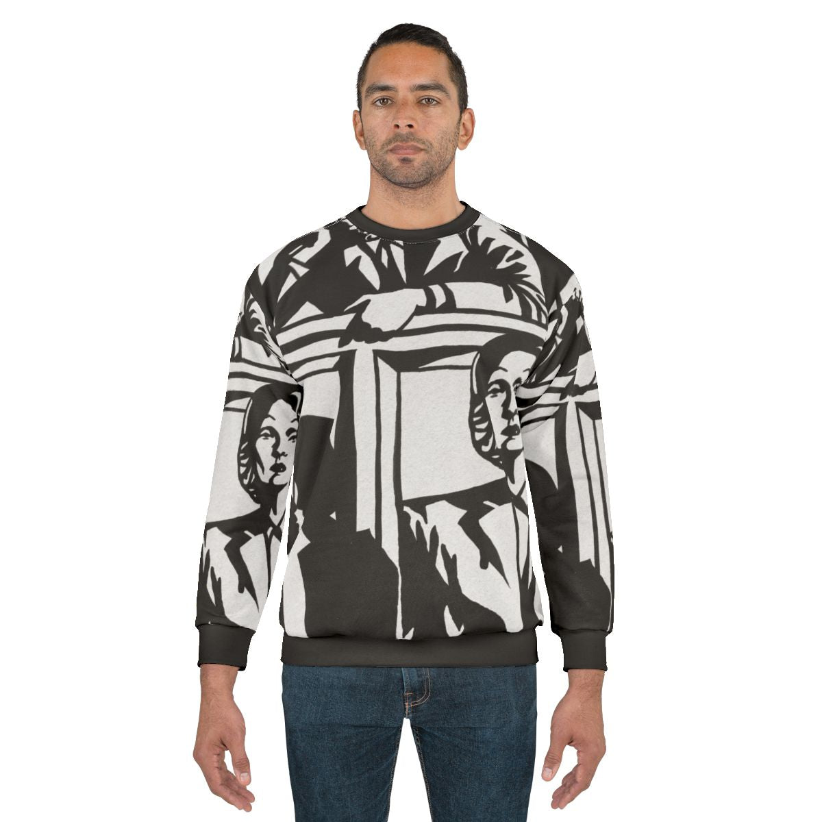 Witness For The Prosecution Sweatshirt featuring Alejandro Mogollo's Expressionist Black and White Art