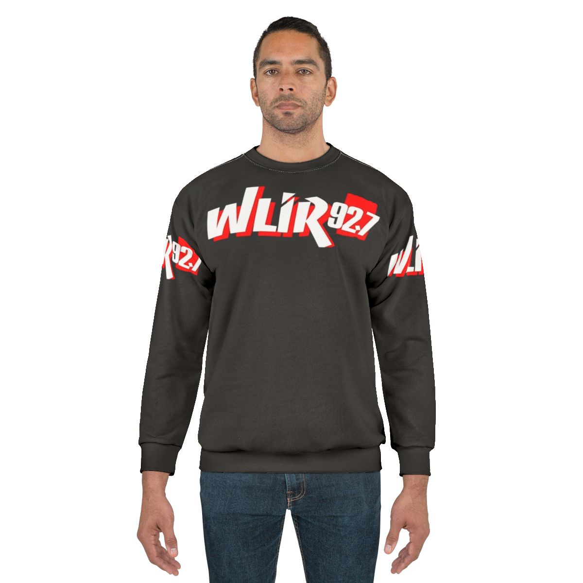 Black sweatshirt with music-inspired design