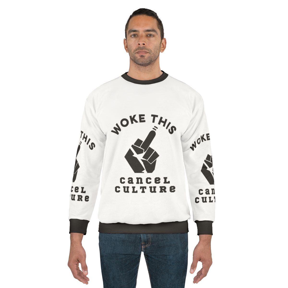 Anti-Woke Sweatshirt with Defiant Slogan
