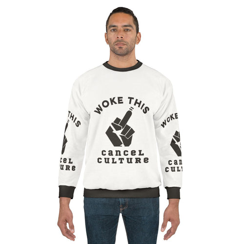Anti-Woke Sweatshirt with Defiant Slogan