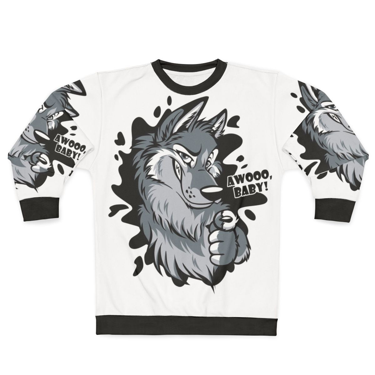 Cute wolf howling baby sweatshirt