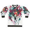 Vibrant wolf abstract design sweatshirt