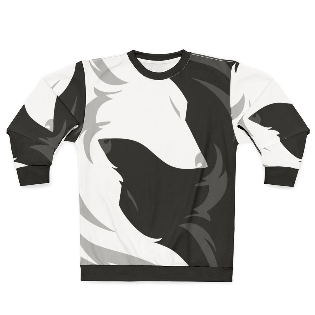 Cozy wolf love black and white sweatshirt