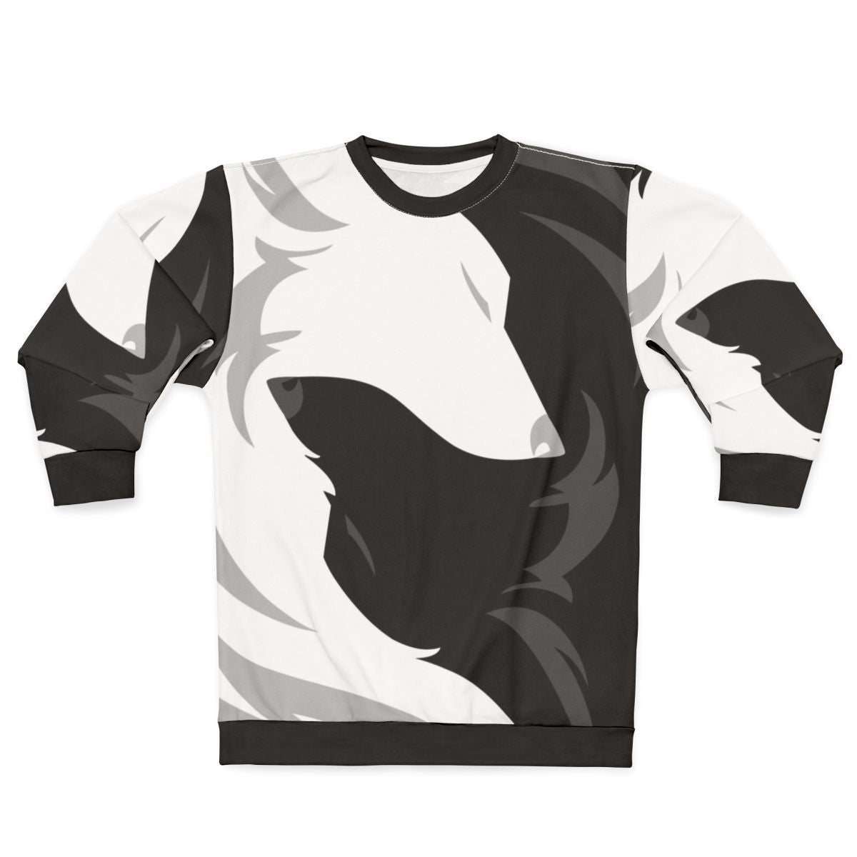 Cozy wolf love black and white sweatshirt
