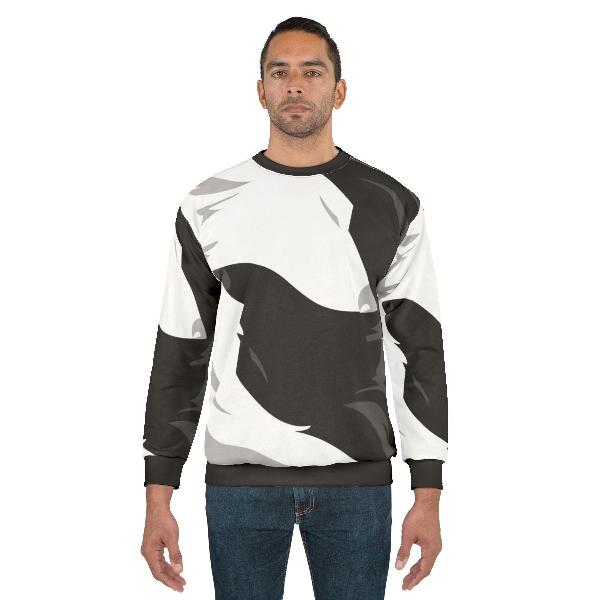 Cozy wolf love black and white sweatshirt