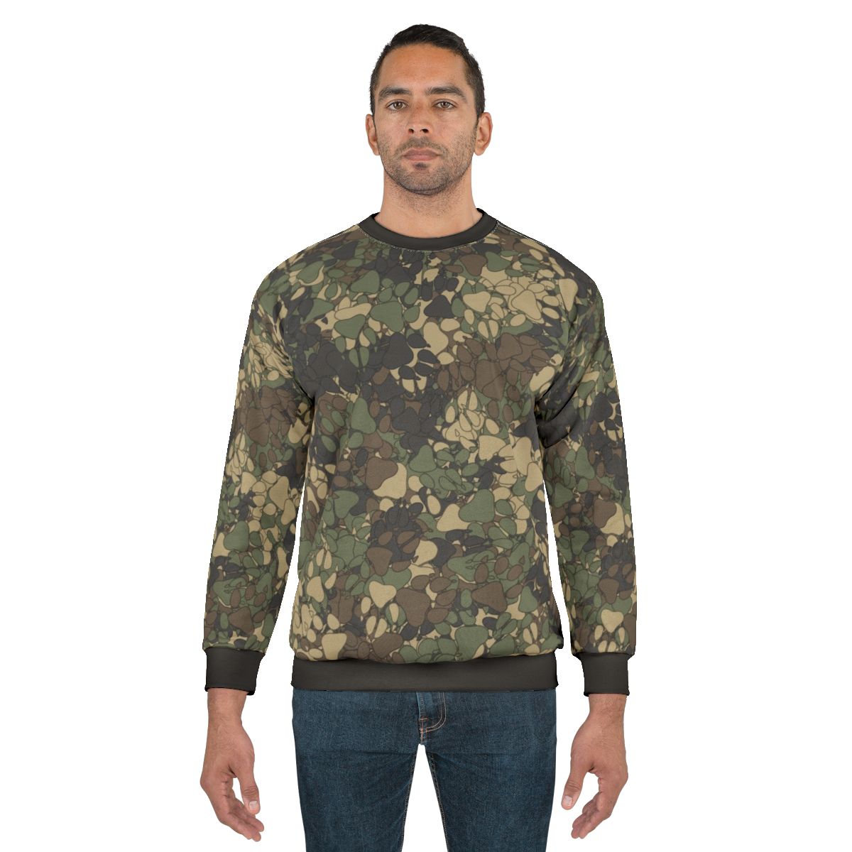 Wolf paw prints camouflage sweatshirt