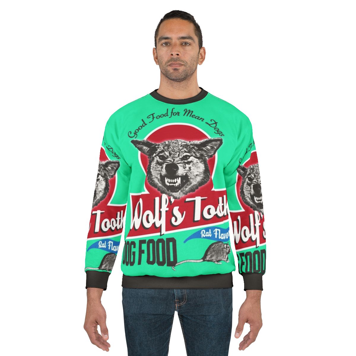 Wolf themed dog sweatshirt with print design