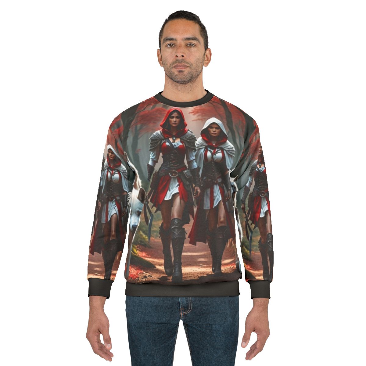 Women's wolf-themed sweatshirt for outdoor enthusiasts