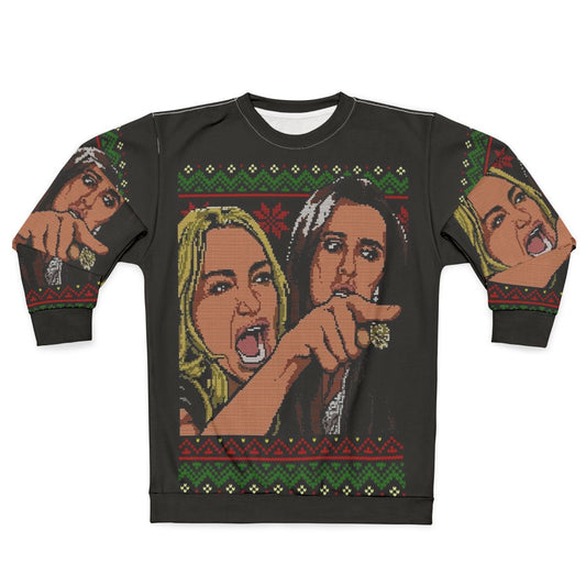 Woman Yelling At Cat Meme Ugly Christmas Sweatshirt