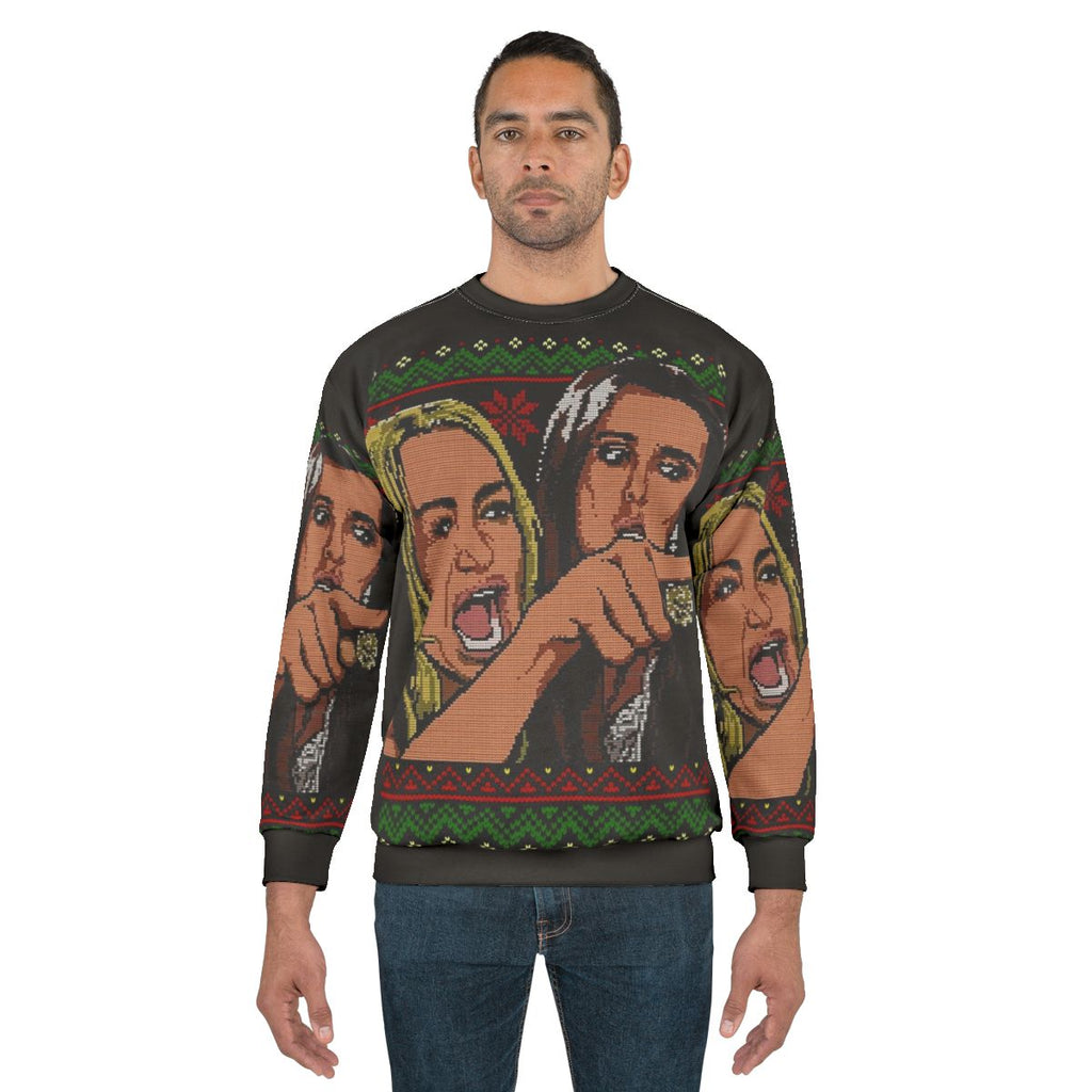 Woman Yelling At Cat Meme Ugly Christmas Sweatshirt