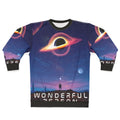 Wonderful person sweatshirt with motivational astronomy and black hole design