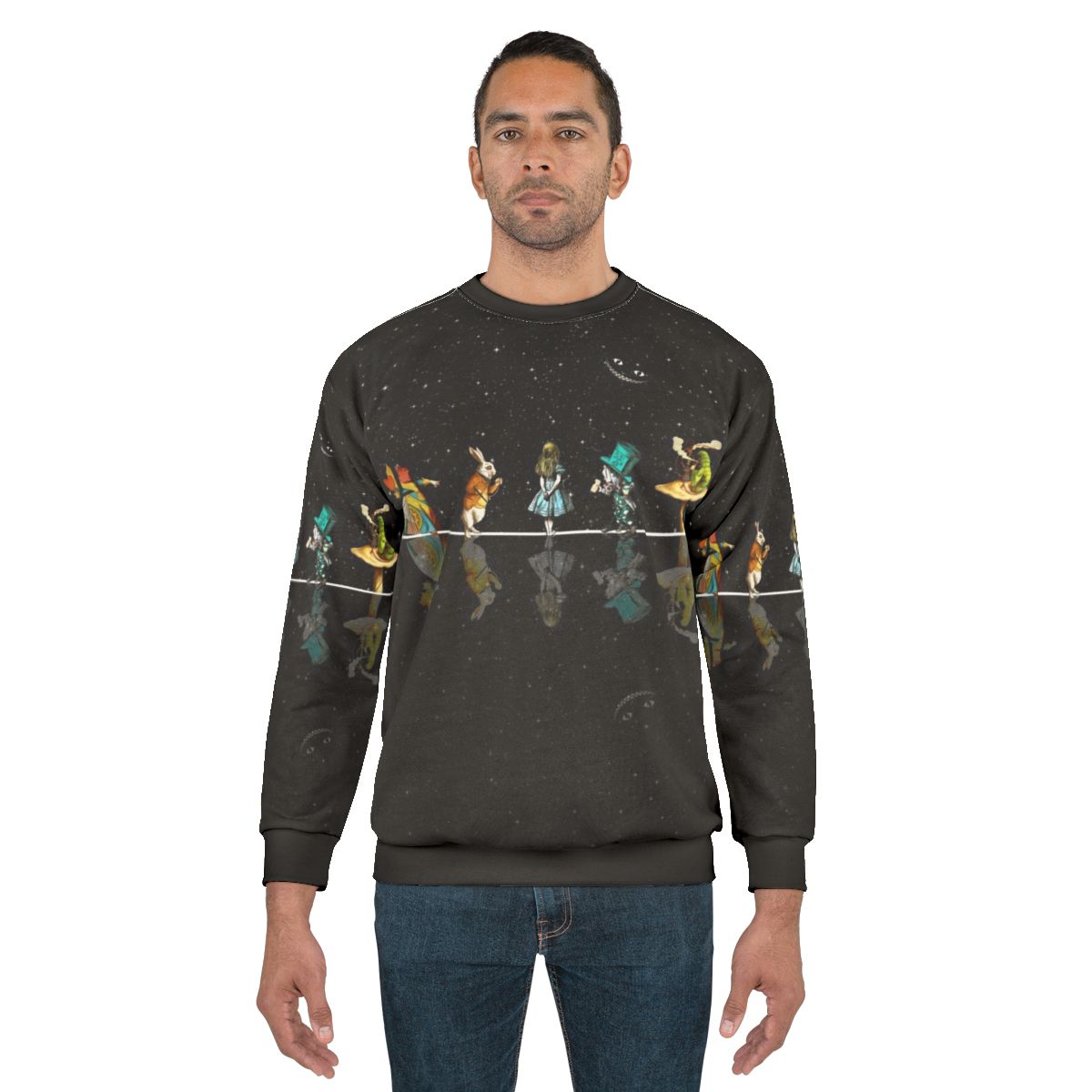 Vintage Retro Alice in Wonderland Starry Night Sweatshirt