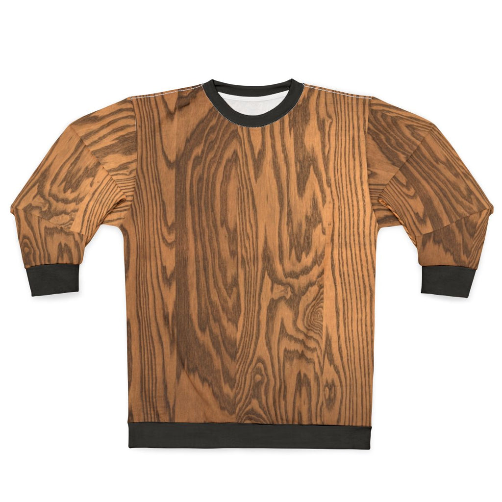 Wood grain sweatshirt with natural timber texture
