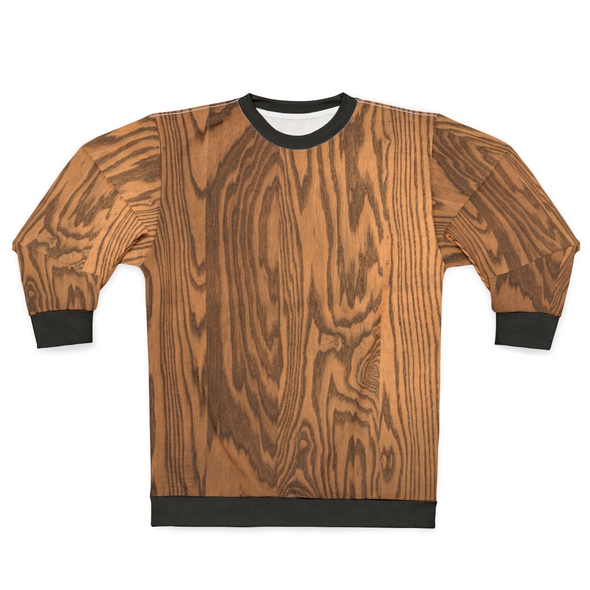 Wood grain sweatshirt with natural timber texture