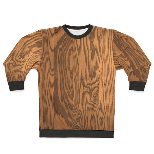 Wood grain sweatshirt with natural timber texture