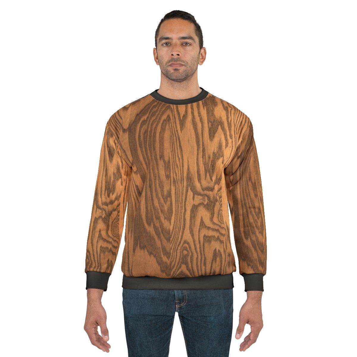 Wood grain sweatshirt with natural timber texture