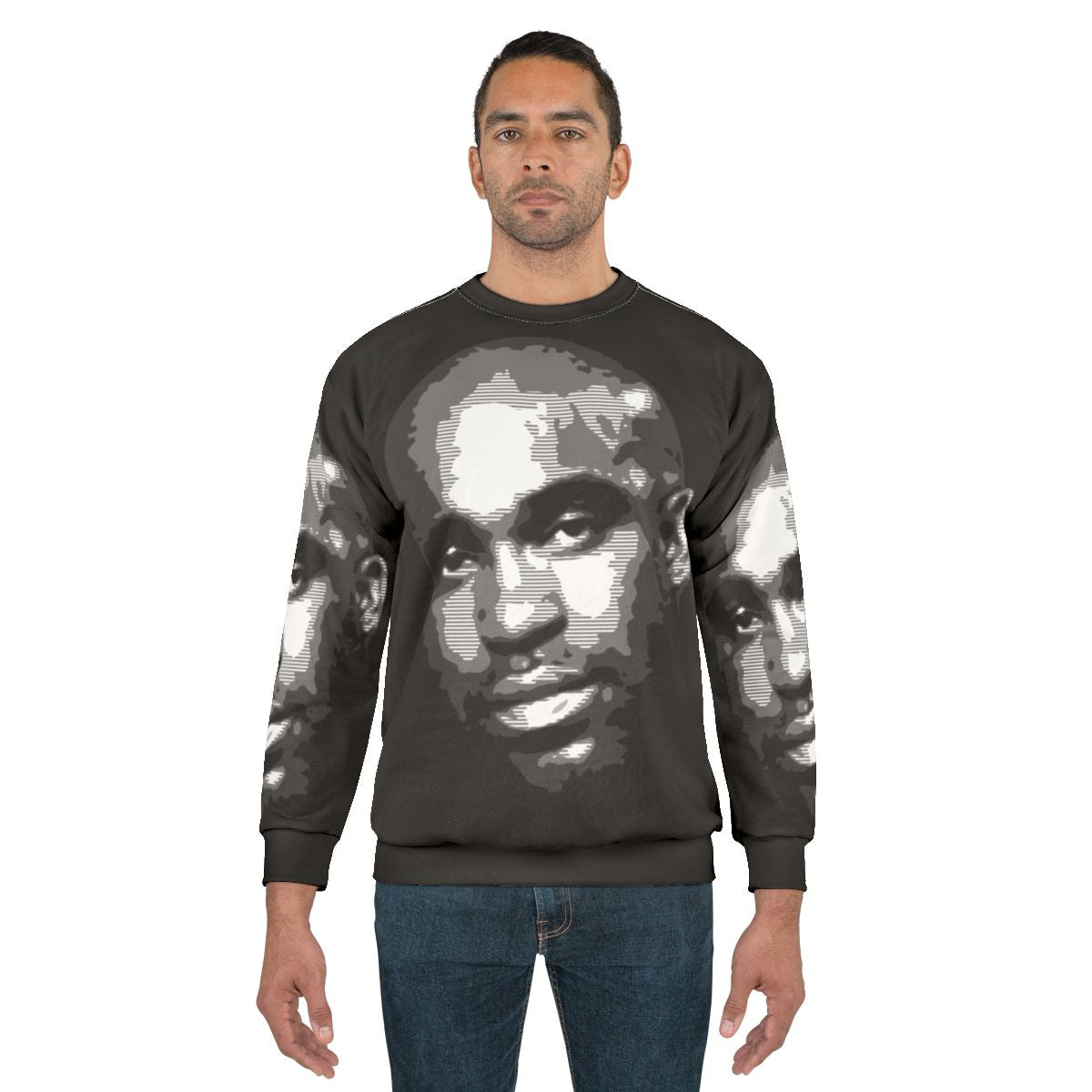 Minimalist Wood Graphic Black Sweatshirt