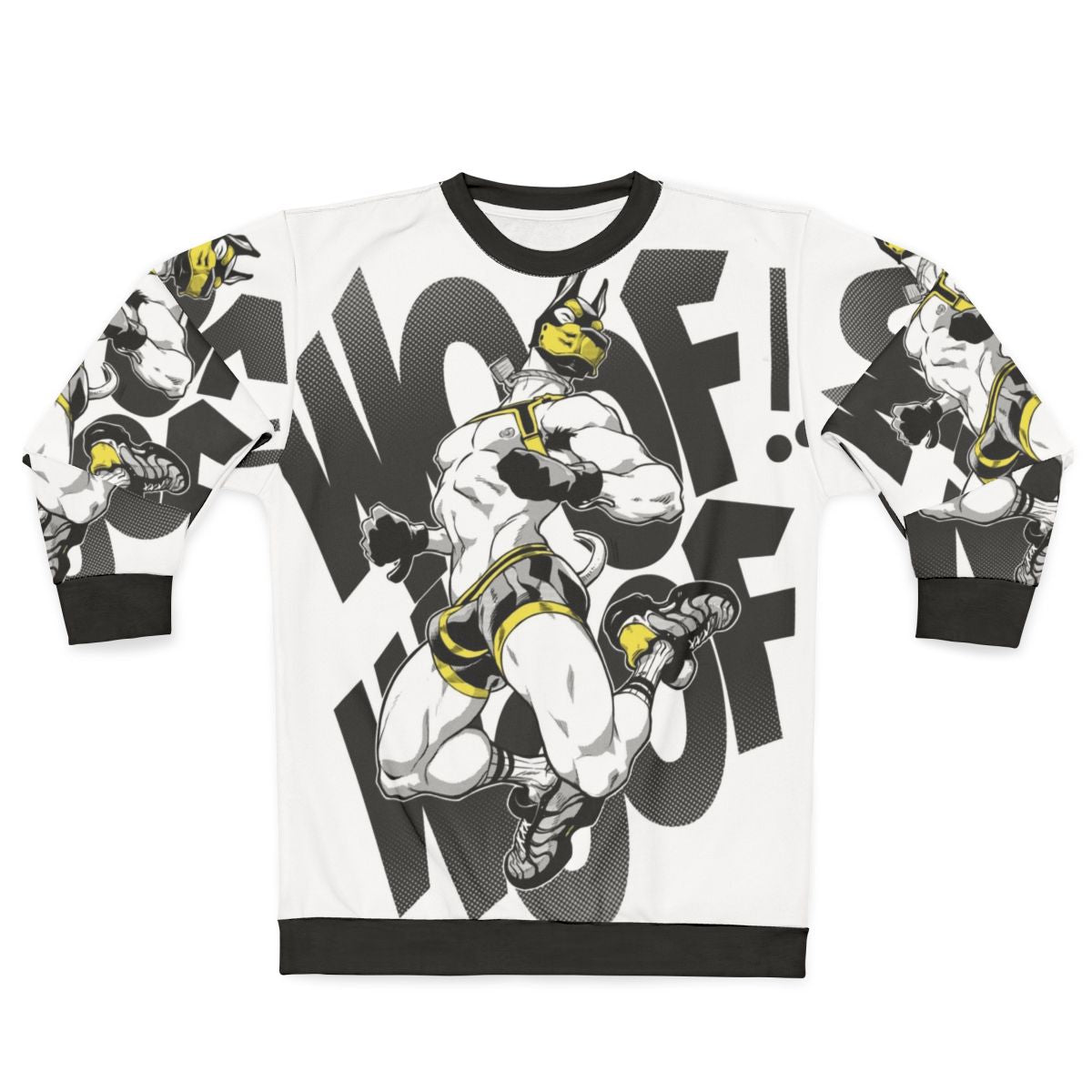 Woof sweatshirt for puppy play enthusiasts