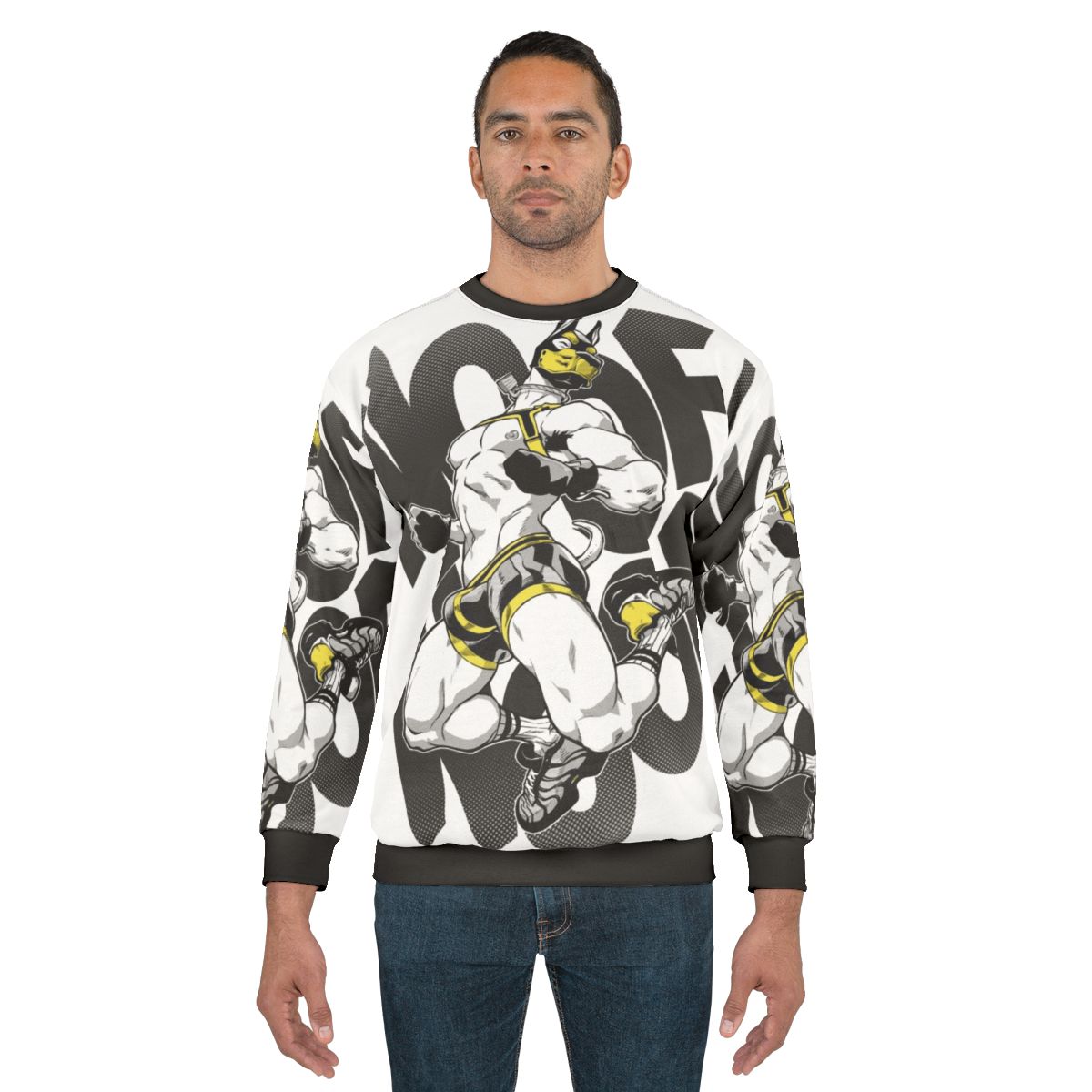 Woof sweatshirt for puppy play enthusiasts