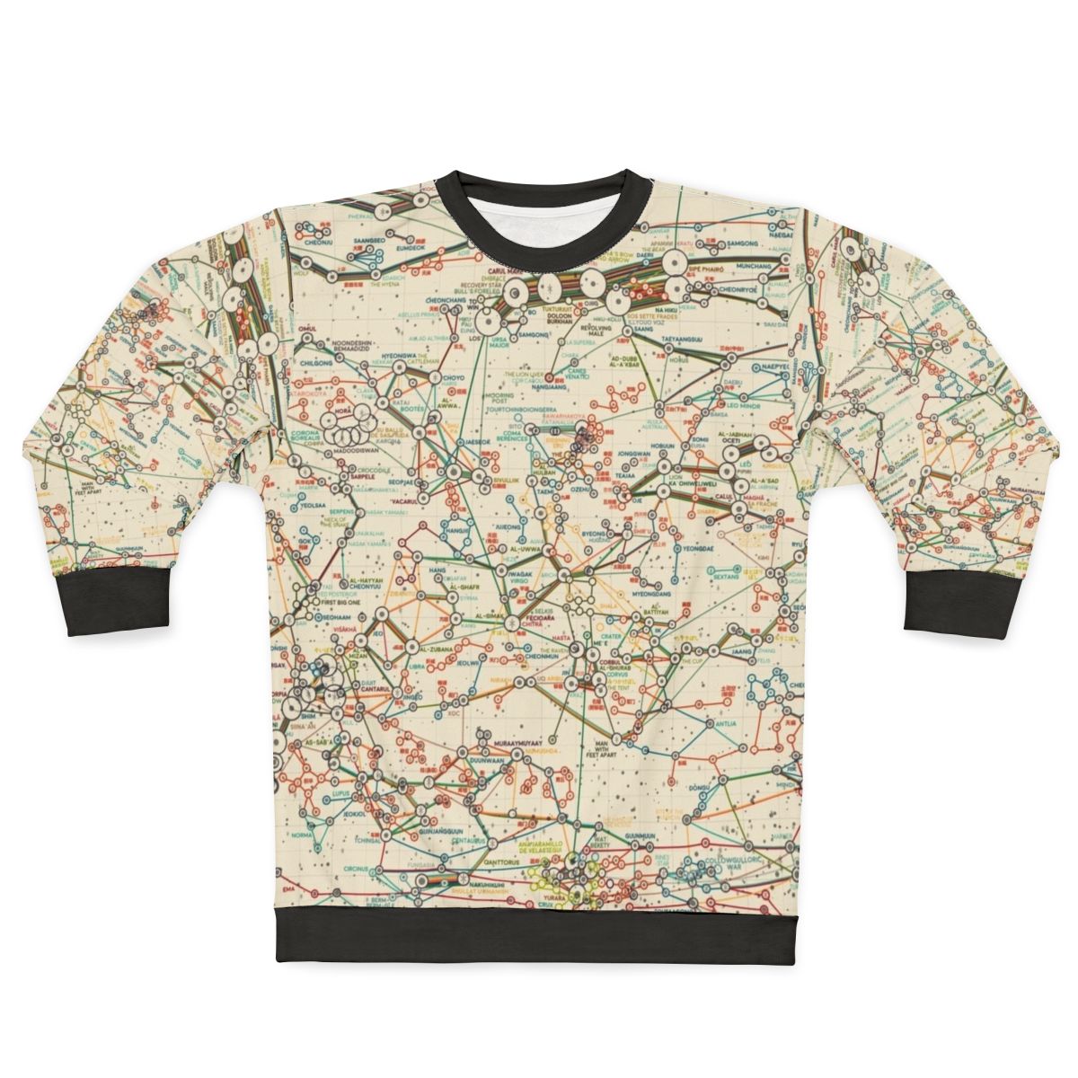 World Constellations Sweatshirt with Star Constellation and Zodiac Graphic Design