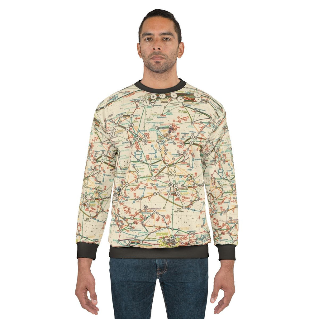 World Constellations Sweatshirt with Star Constellation and Zodiac Graphic Design