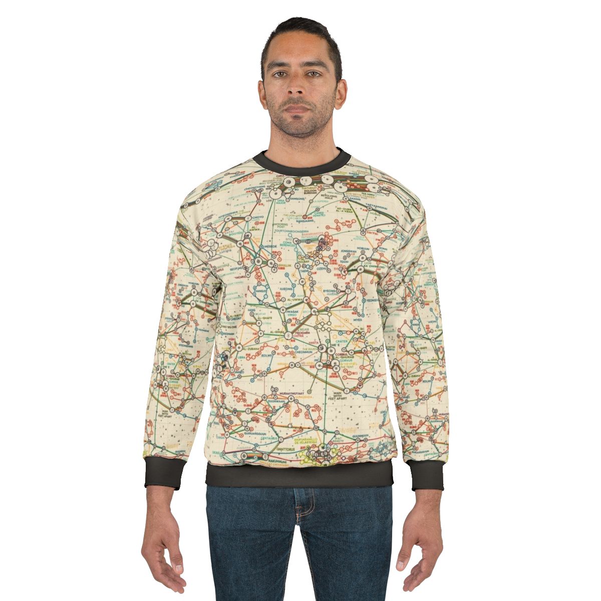 World Constellations Sweatshirt with Star Constellation and Zodiac Graphic Design