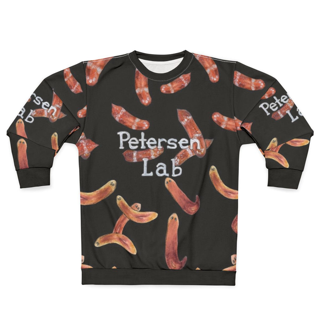 Watercolor worm science design sweatshirt