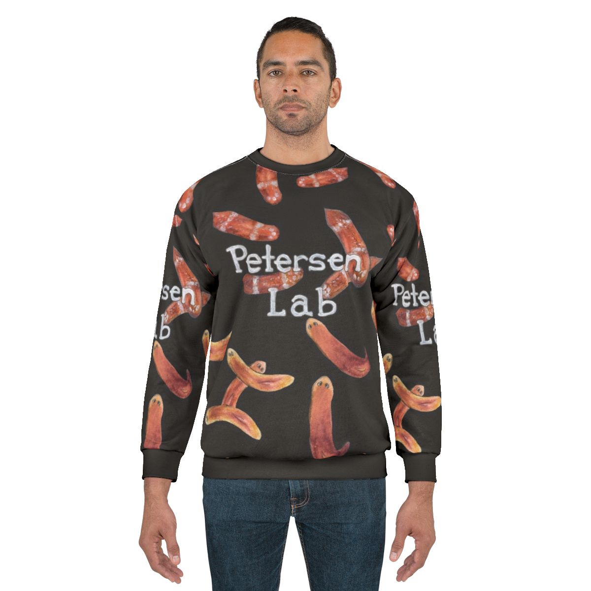 Watercolor worm science design sweatshirt