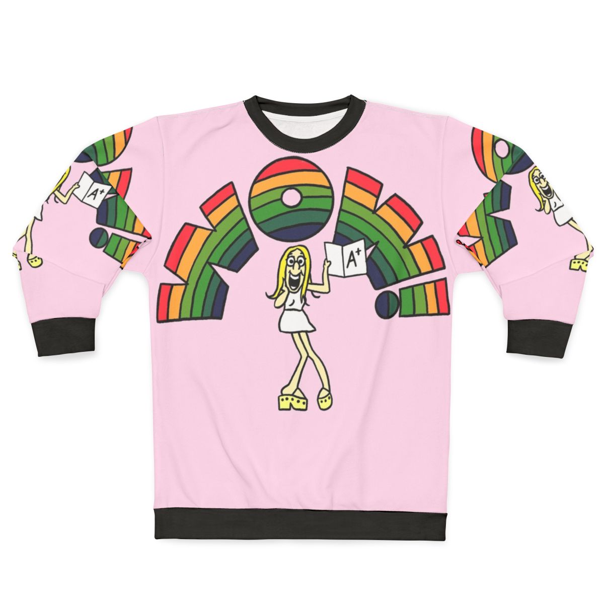 Wow Sweatshirt featuring 1970s pop culture and cartoon design