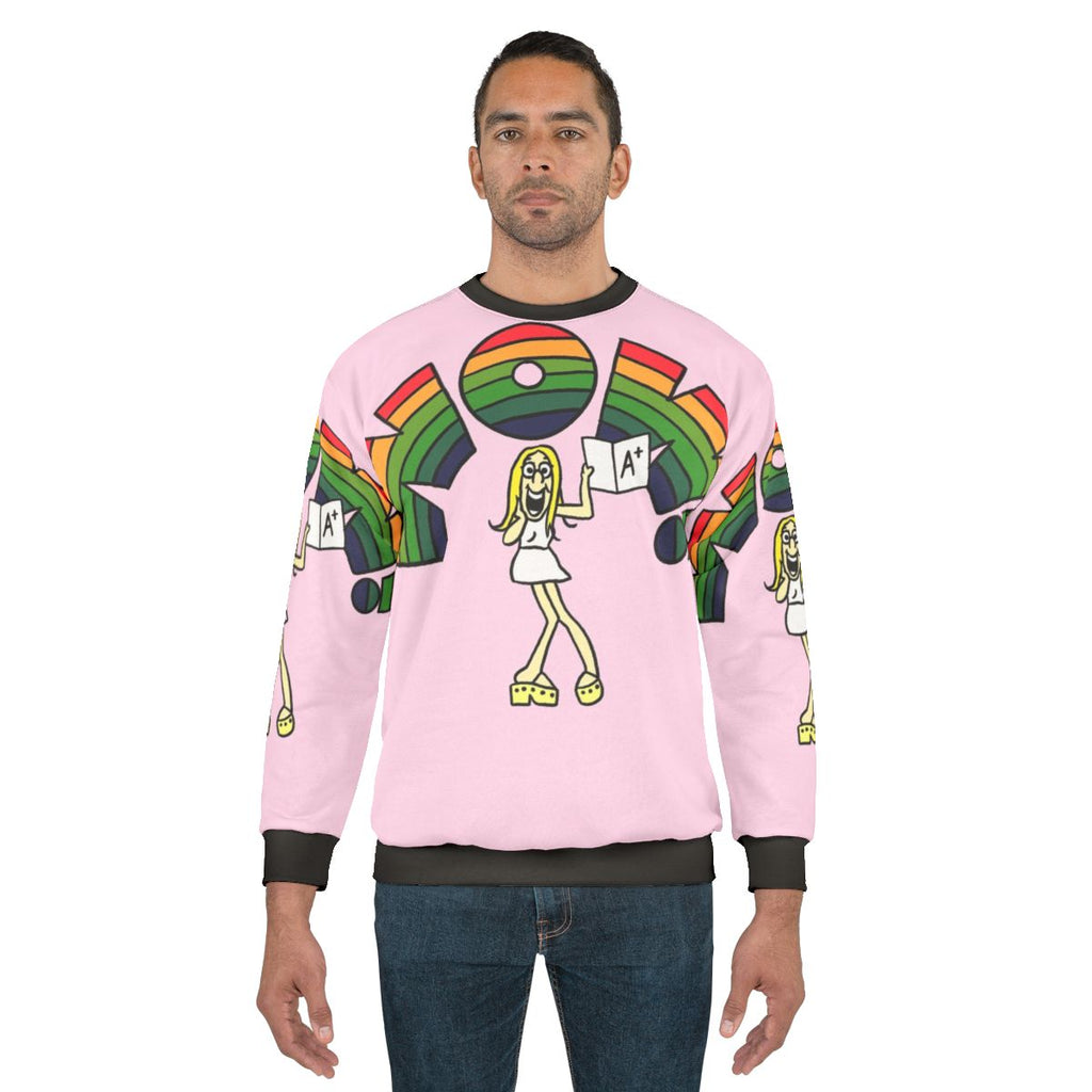 Wow Sweatshirt featuring 1970s pop culture and cartoon design