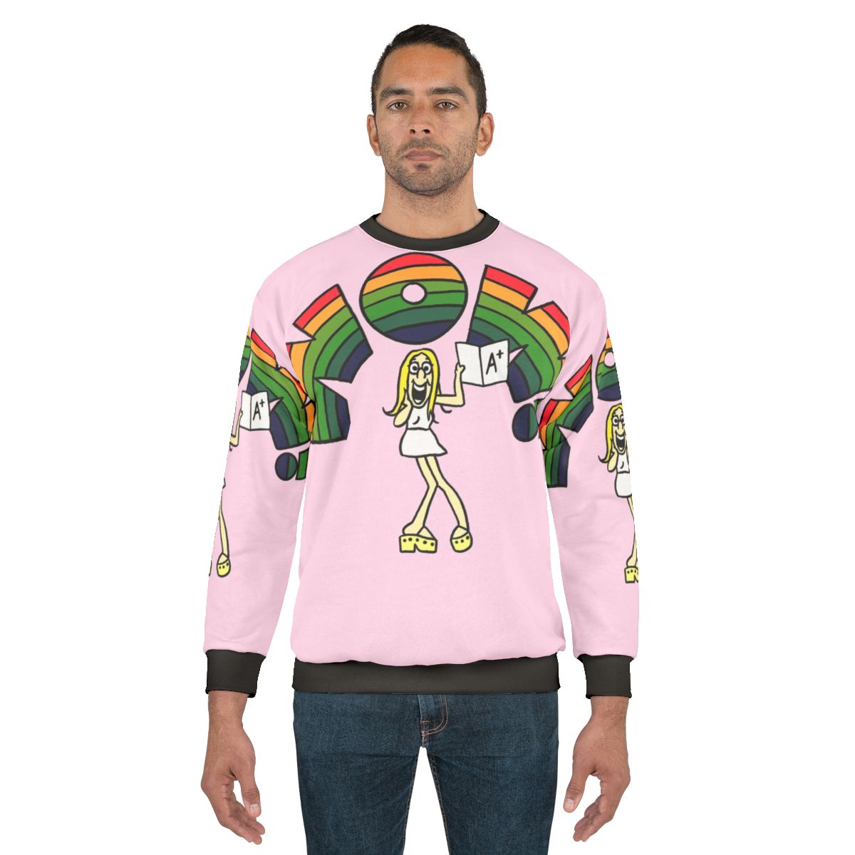 Wow Sweatshirt featuring 1970s pop culture and cartoon design