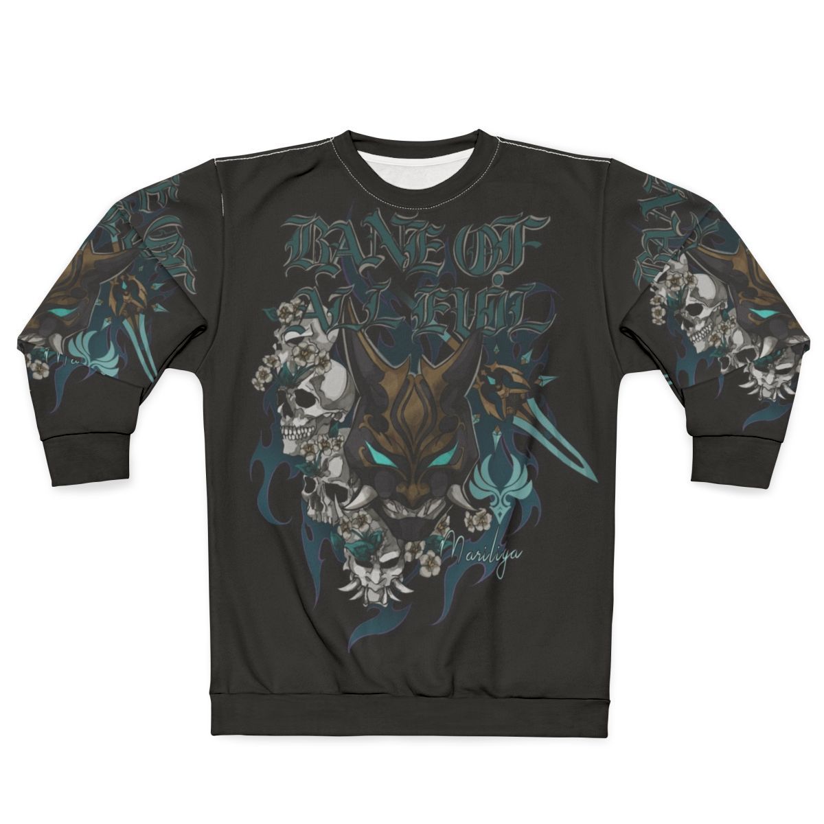 Genshin Impact Metal Sweatshirt with Xiao, Venti, Zhongli, Diluc, and Kaeya Designs