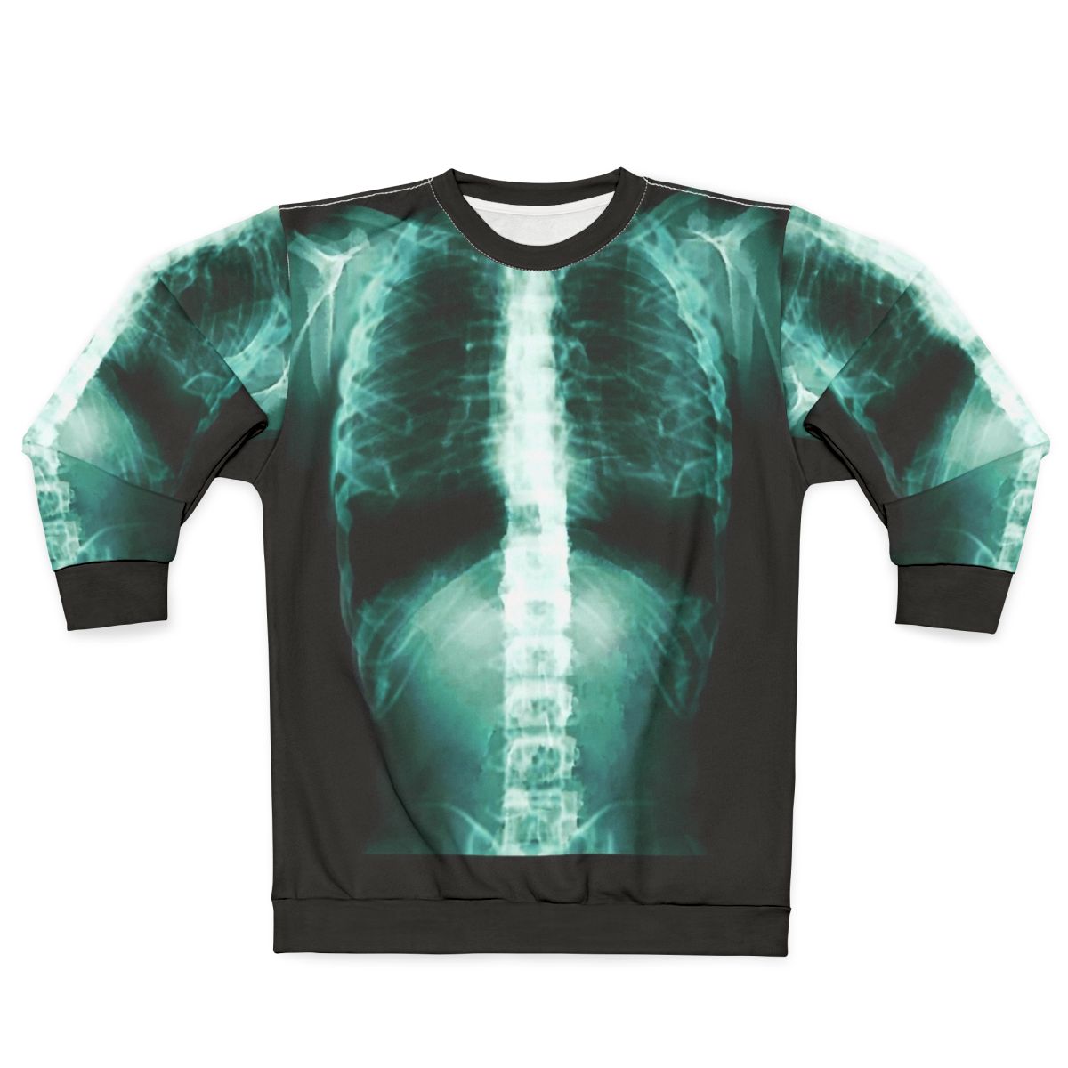 Anatomical x-ray graphic sweatshirt showcasing the human skeleton