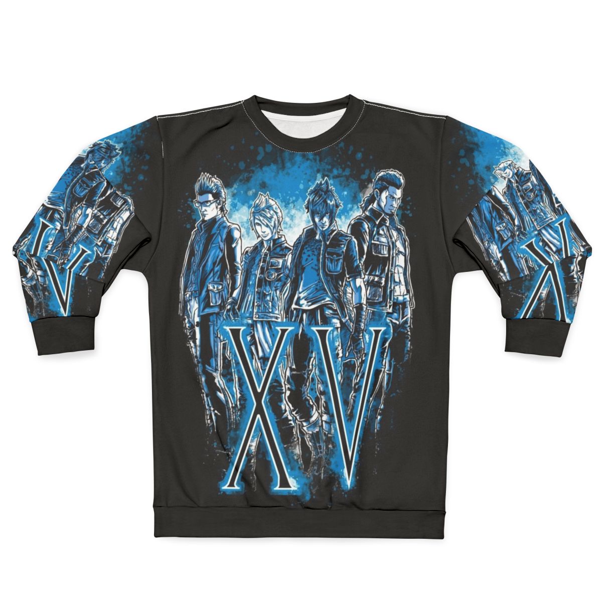 Final Fantasy XV Xv Sweatshirt with Chocobo and Parody Design