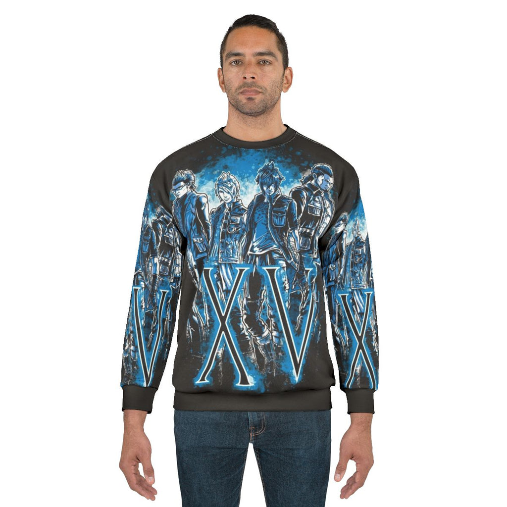Final Fantasy XV Xv Sweatshirt with Chocobo and Parody Design