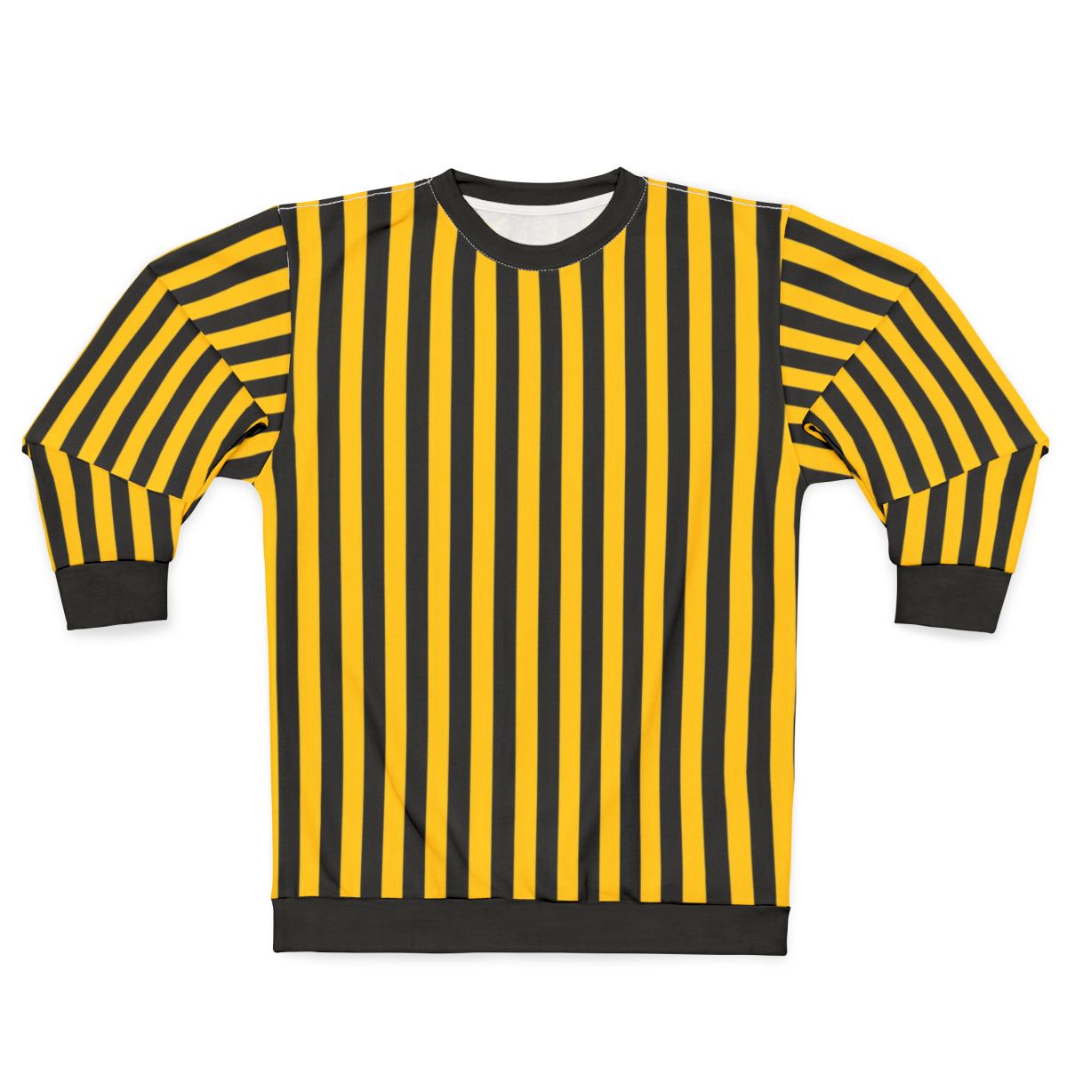 Yellow and black striped pattern sweatshirt