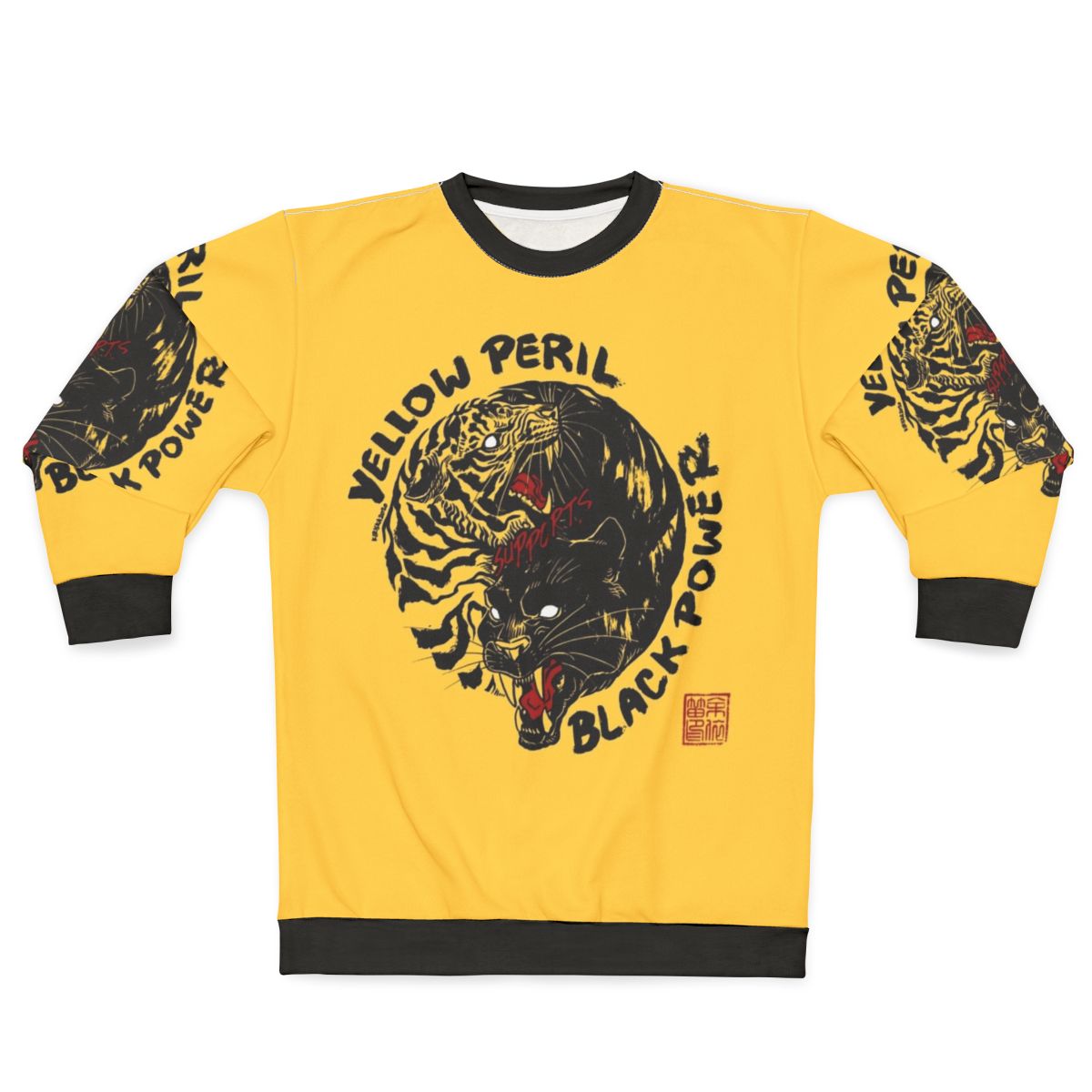 Black Power Tiger Sweatshirt with Focus Keyword