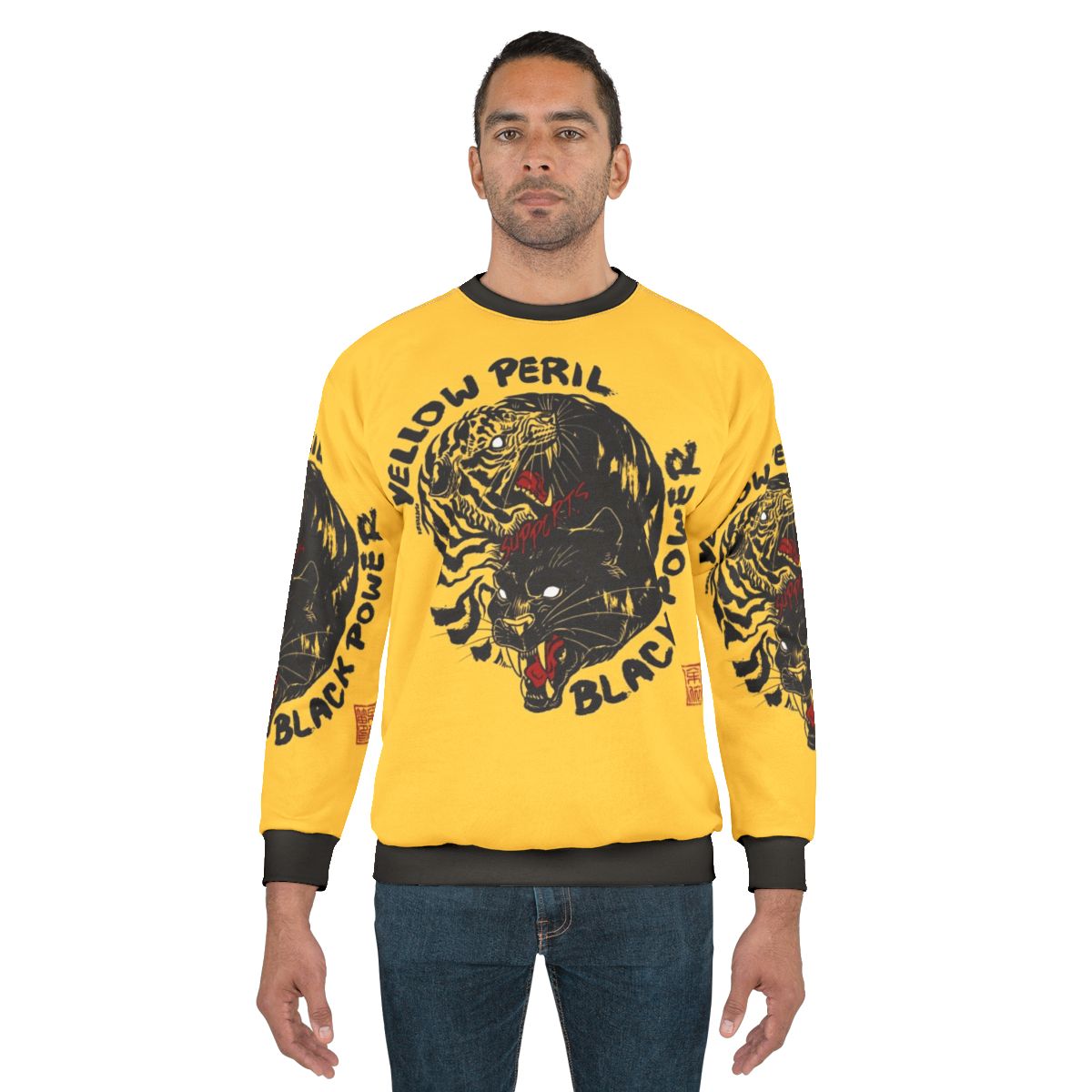 Black Power Tiger Sweatshirt with Focus Keyword