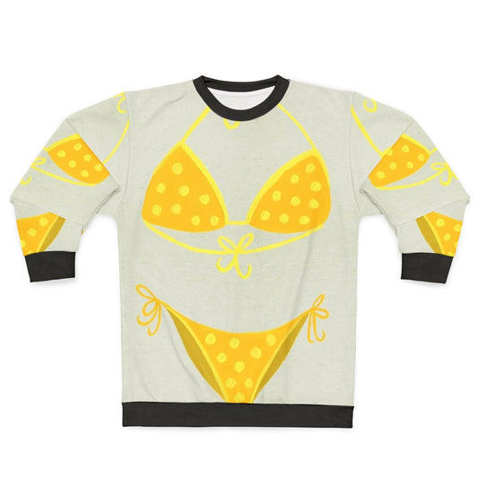 Vintage yellow polka dot sweatshirt with lyrics and quotes