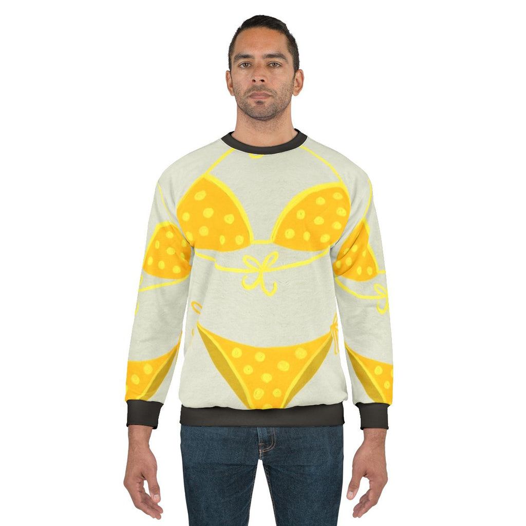 Vintage yellow polka dot sweatshirt with lyrics and quotes
